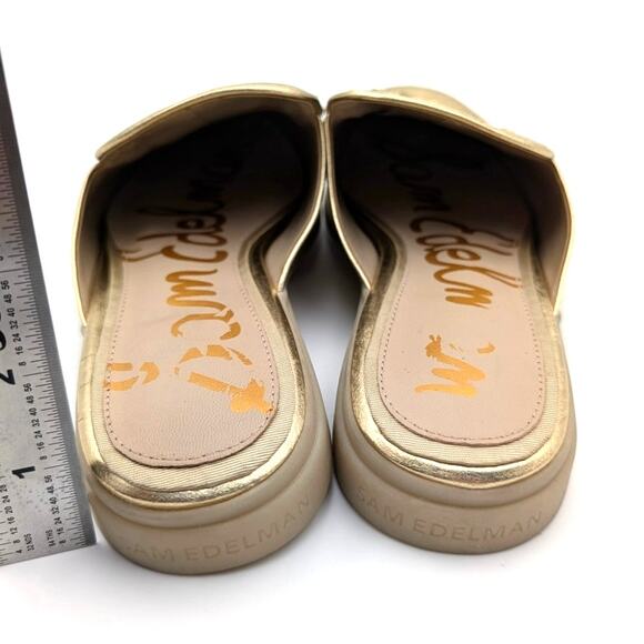 Sam Edelman Kira Slip On Mule Women's Logo Leather Gold Size US8M EU39 - Picture 5 of 12